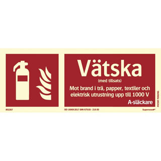 SKYLT VÄTSKESLÄCKARE 250X100 SN+ - SYSTEMTEXT