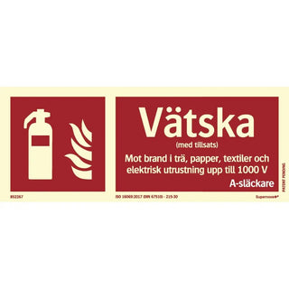 Systemtext Skylt Vätskesläckare 250x100 Sn+ | CleanNest - SYSTEMTEXT | CleanNest
