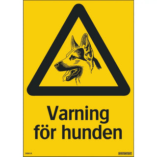 SKYLT VARNING FÖR HUNDEN 210X297 AL - SYSTEMTEXT