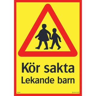 SKYLT VARNING LEKANDE BARN 297X420 - SYSTEMTEXT