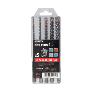 BORRSET SDS PLUS 4-SKÄR 5-12MM 5DEL - TECOS
