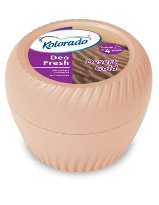 Persikofärgad luftfräschare med räfflad textur som doftar Desert Gold.