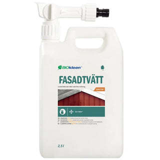 Universalrengöringsmedel för fasadtvätt med vattenslangen via Sverige