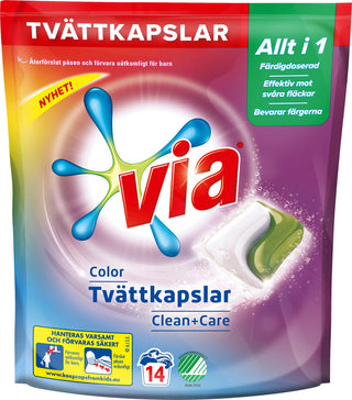 Via Tvättkapslar Color 14-pack - CleanNest