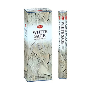 Låda och sexkantigt rör med HEM White Sage rökelsepinnar